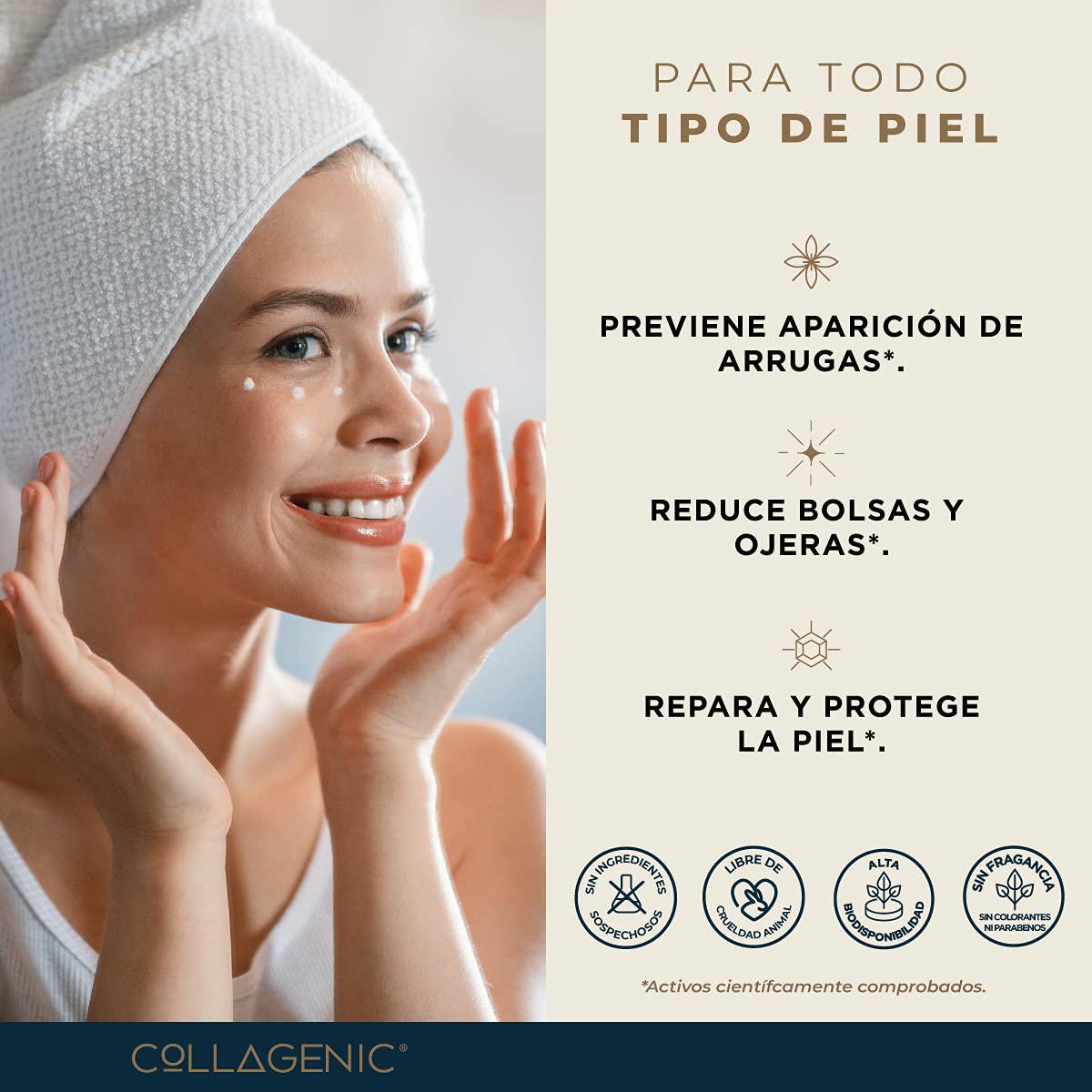 Foto 7 pulgar | Kit 2 Crema Reparadora Contorno Ojos Collagenic Hialurónico Colágeno