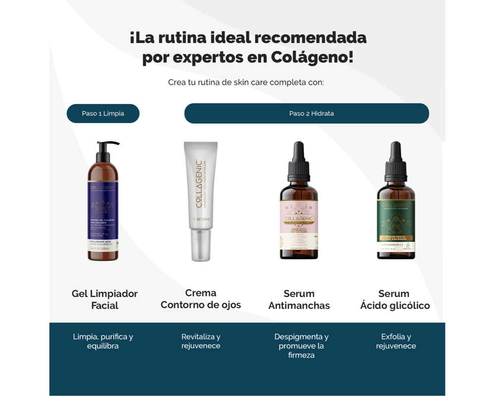 Foto 2 | Kit 2 Sérums Faciales + Gel Limpiador + Crema Contorno Ojos Collagenic