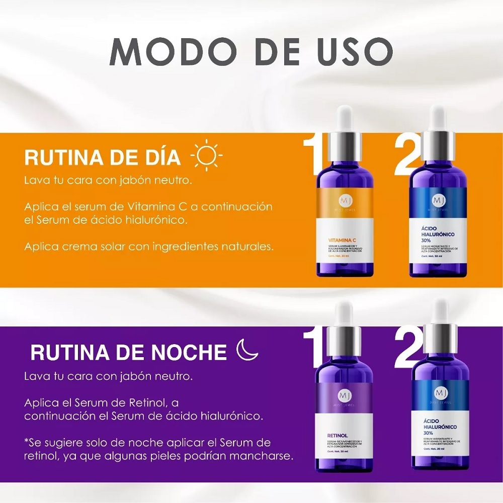 Foto 3 pulgar | Kit Facial Con 3 Sueros Acido Hialurónico, Retinol, Vit C