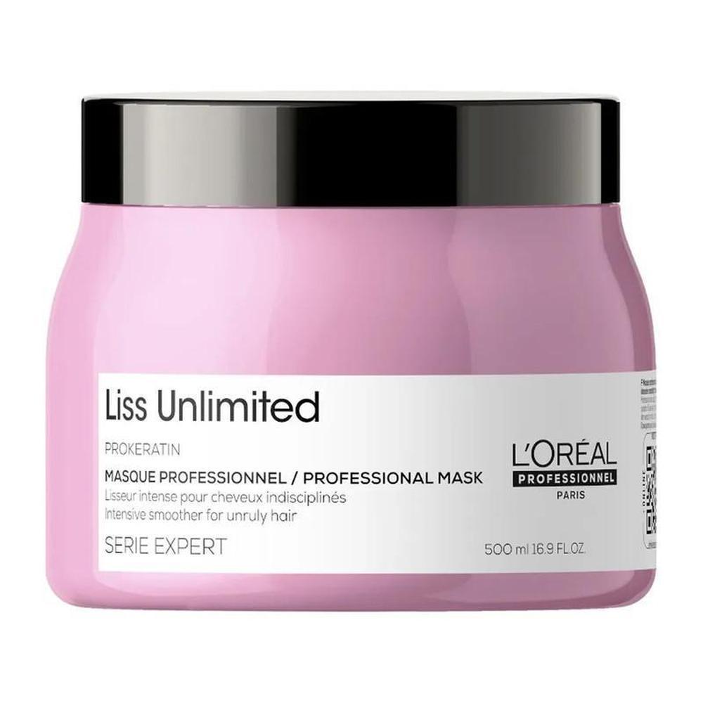 Foto 2 pulgar | Mascarilla Suavizante L'oréal Liso Ilimitado color Rosa 500 ML