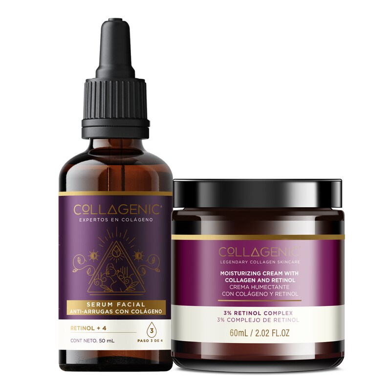 Kit Retinol Serum 50ml y Crema Facial 60ml Collagenic Hidratación y Rejuvenecimiento $523