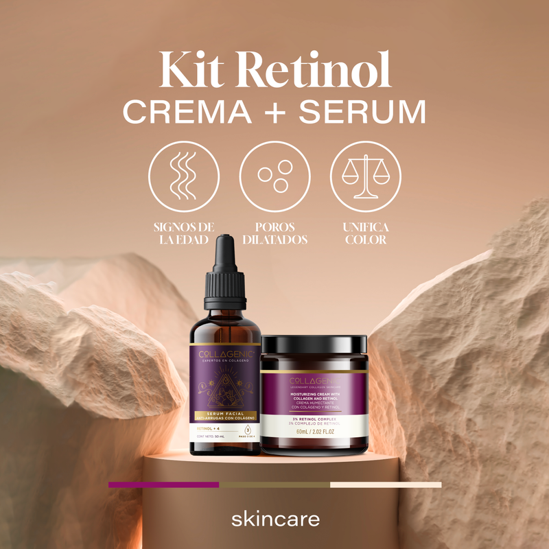 Foto 3 pulgar | Kit Retinol Serum 50ml y Crema Facial 60ml Collagenic Hidratación y Rejuvenecimiento