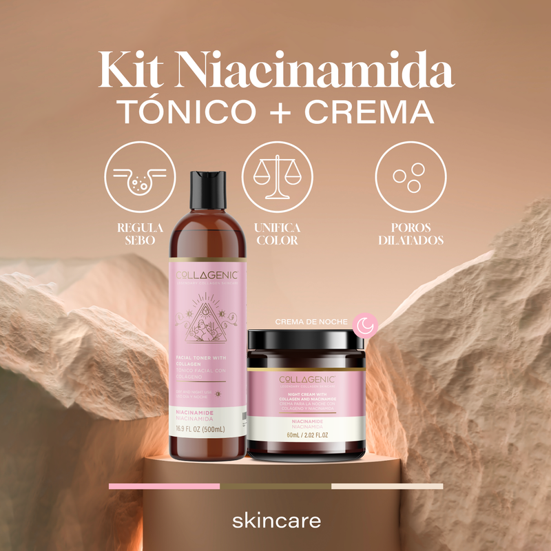 Foto 4 pulgar | Kit Aclarante Niacinamida Tónico 500ml + Serum 50ml + Crema 60ml Collagenic