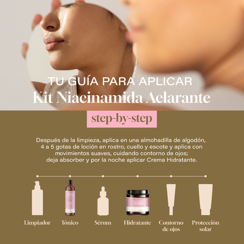 Foto 6 pulgar | Kit Aclarante Niacinamida Tónico 500ml + Serum 50ml + Crema 60ml Collagenic