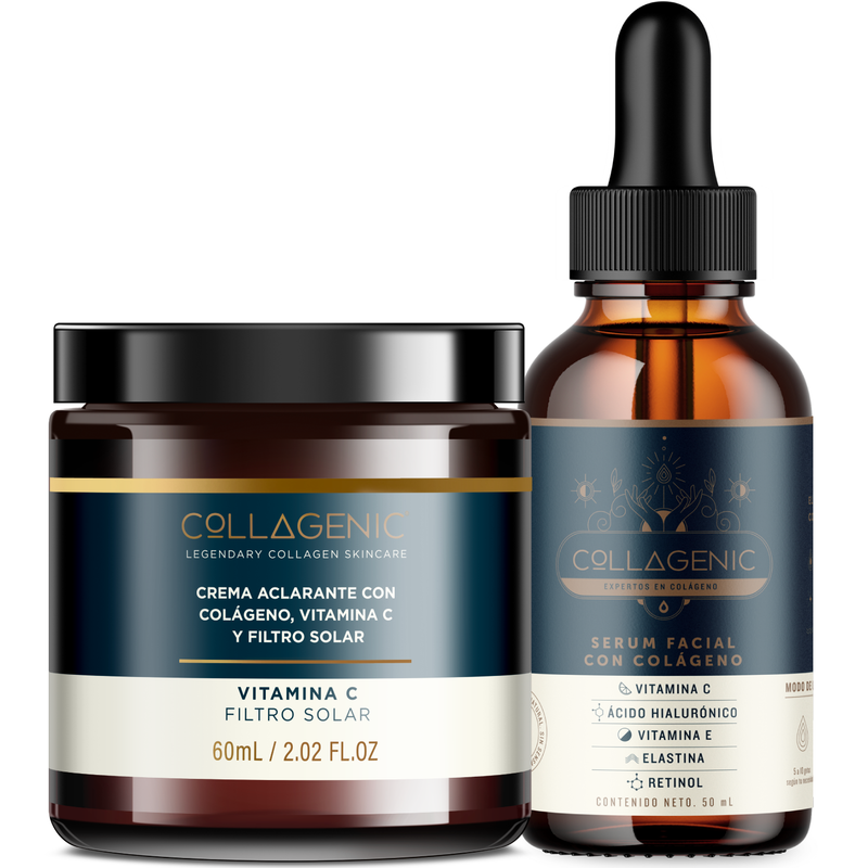 Kit Tratamiento Aclarante Serum Vitamina C 50ml + Crema Aclarante 60ml Collagenic