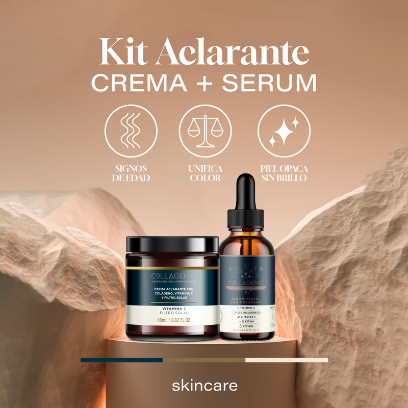 Foto 4 pulgar | Kit Tratamiento Aclarante Serum Vitamina C 50ml + Crema Aclarante 60ml Collagenic