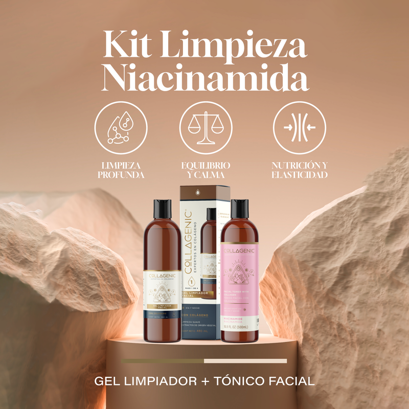 Foto 4 pulgar | Kit Limpieza Niacinamida Gel Limpiador 480 ml + Tónico Facial 500 ml Collagenic