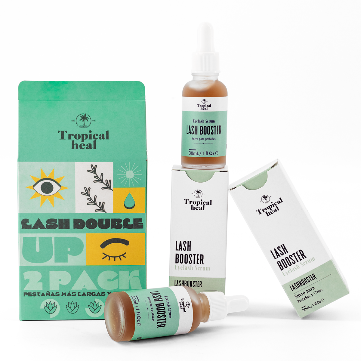 Foto 5 pulgar | Lash Booster Sérum para Pestañas y Cejas Tropical Heal Tratamiento de Crecimiento Kit con 2 Unidades