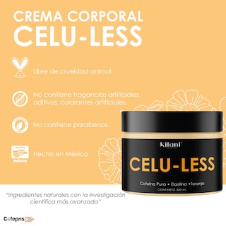 Foto 6 | Crema Celulitis Kilani Con Cafeína Pura, Elastina Y Toronja - Piel De Naranja - Reafirmante - 300 Ml