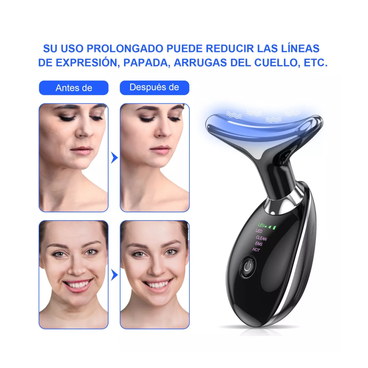 Foto 4 pulgar | Masajeador Reductor Negro para Papada/Cuello Antiarrugas