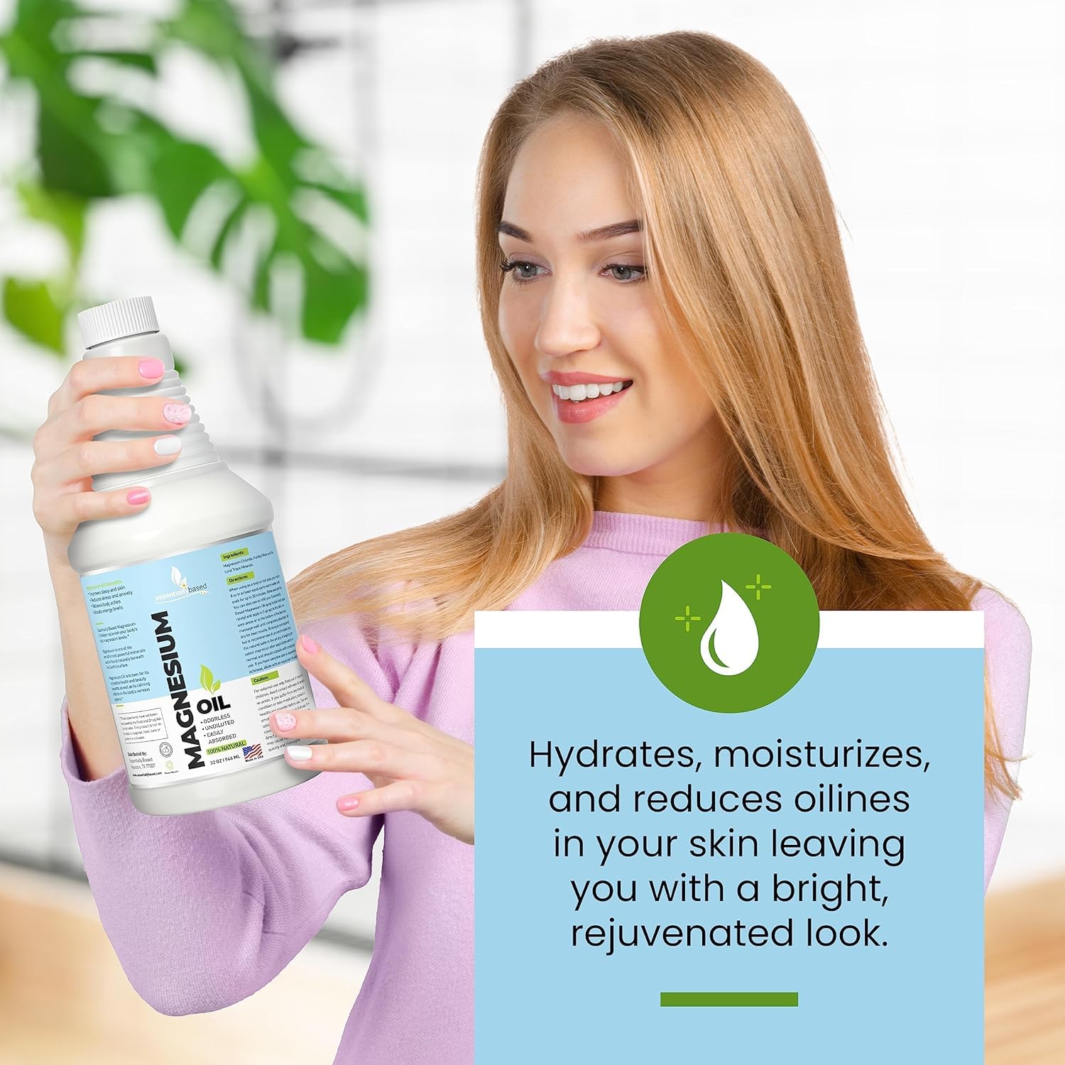 Foto 3 pulgar | Spray de Aceite De Magnesio essentiallybased Extra Strength 960 Ml - Venta Internacional