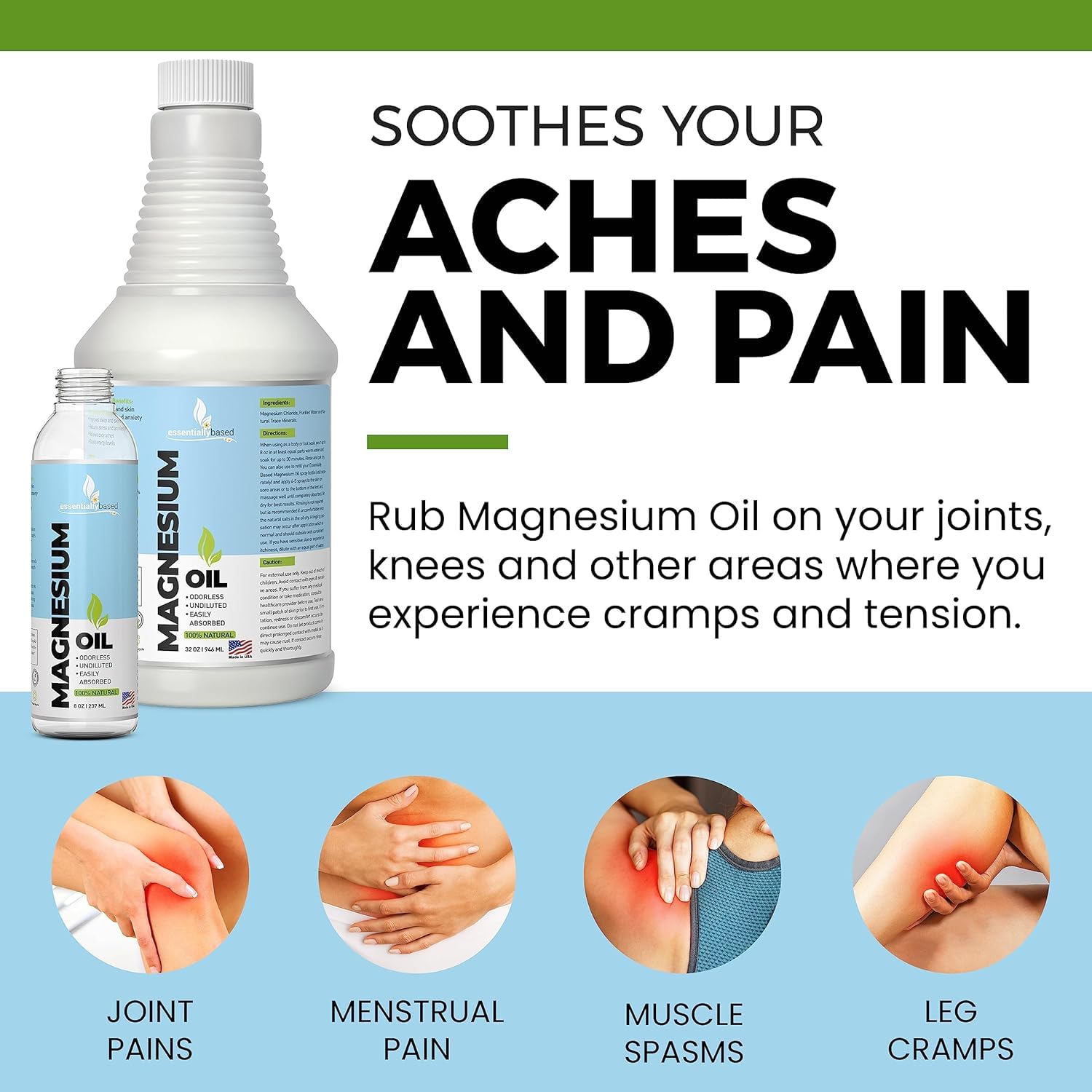 Foto 8 pulgar | Spray de Aceite De Magnesio essentiallybased Extra Strength 960 Ml - Venta Internacional
