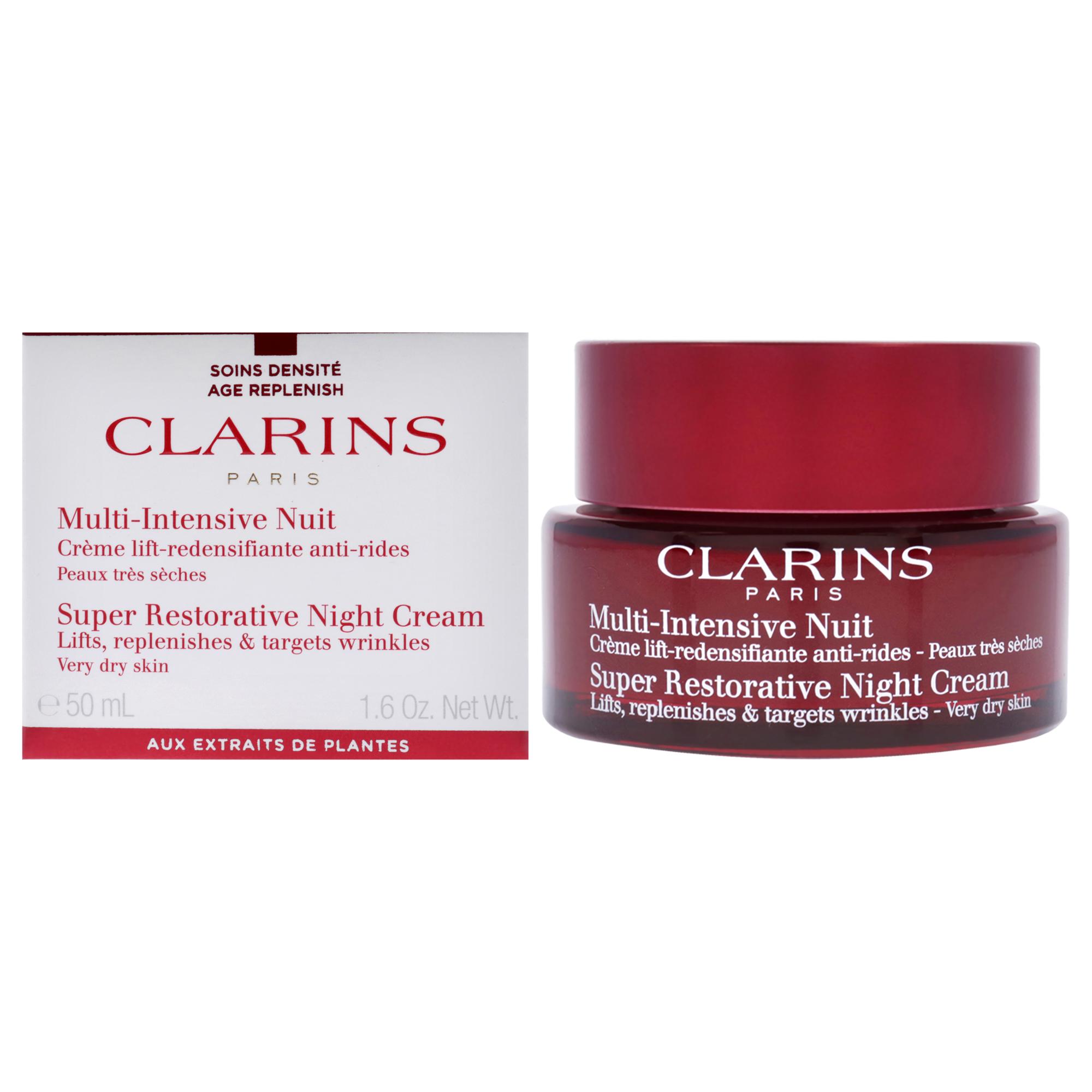 Crema De Noche Clarins Super Restorative Para Piel Muy Seca 50+ 50ml - Venta Internacional.