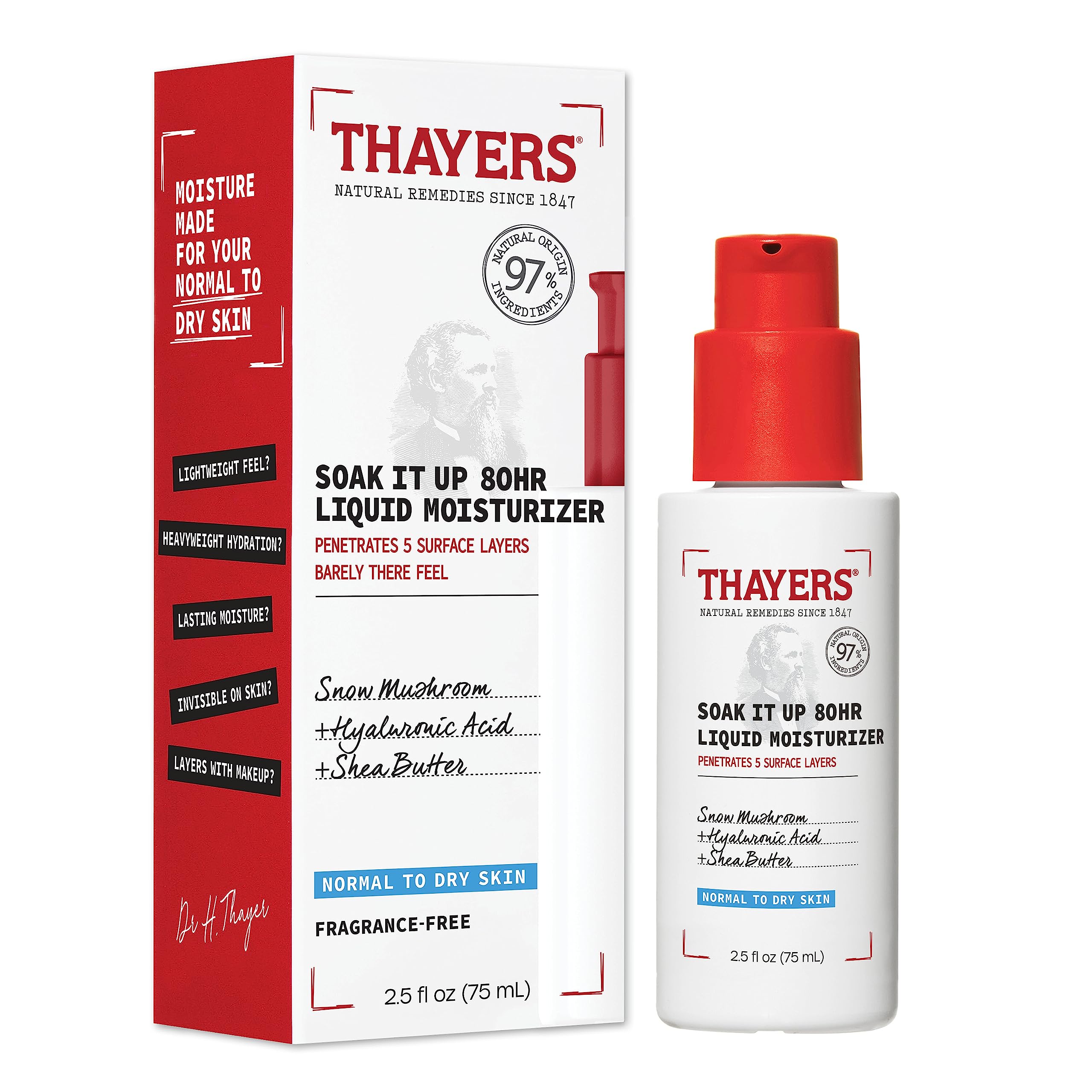 Crema Hidratante Líquida Thayers Soak It Up 80 Hr Face 75 Ml - Venta Internacional