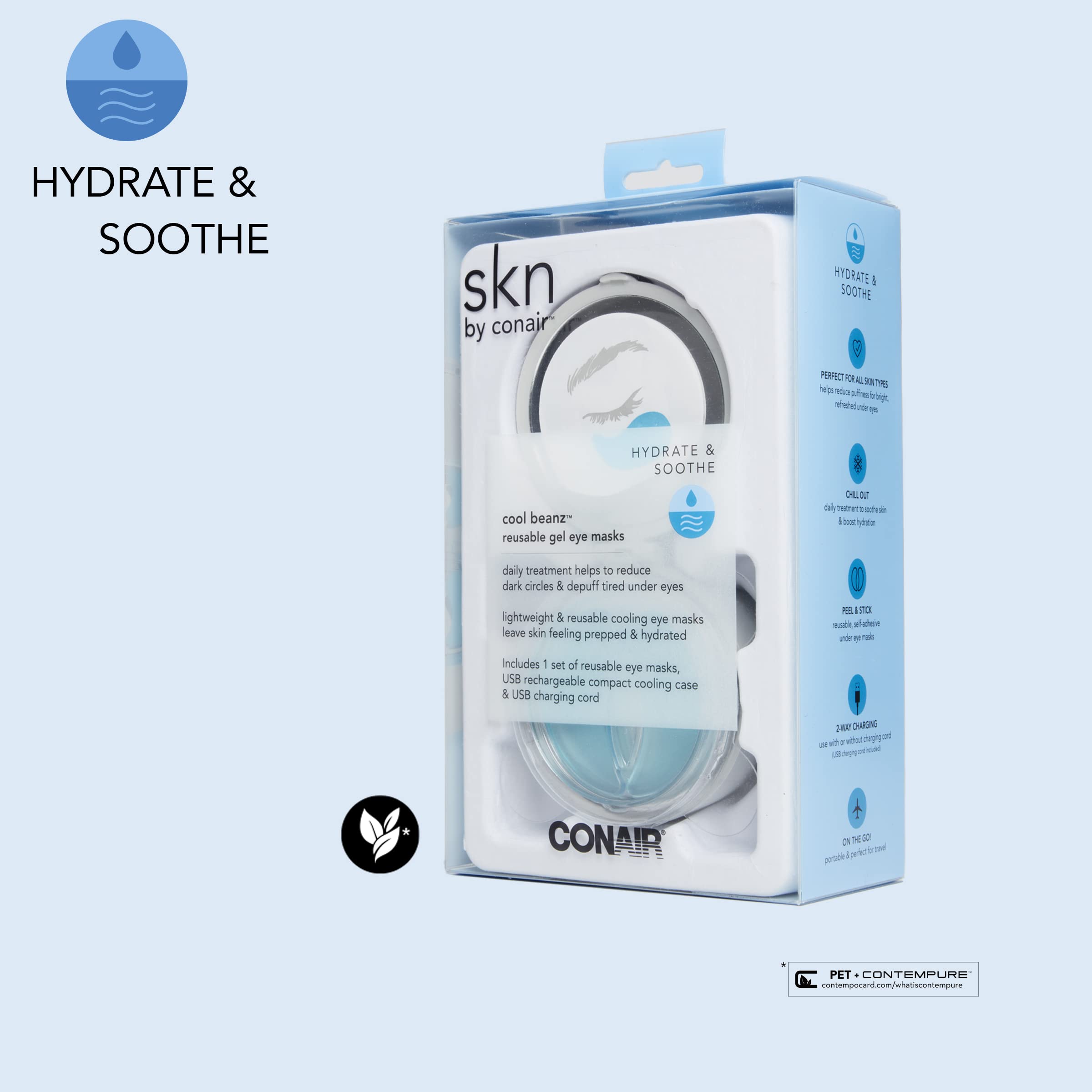 Foto 7 | Mascarilla Refrescante para Ojos Skn Conair Cool Beanz Reusable - Venta Internacional