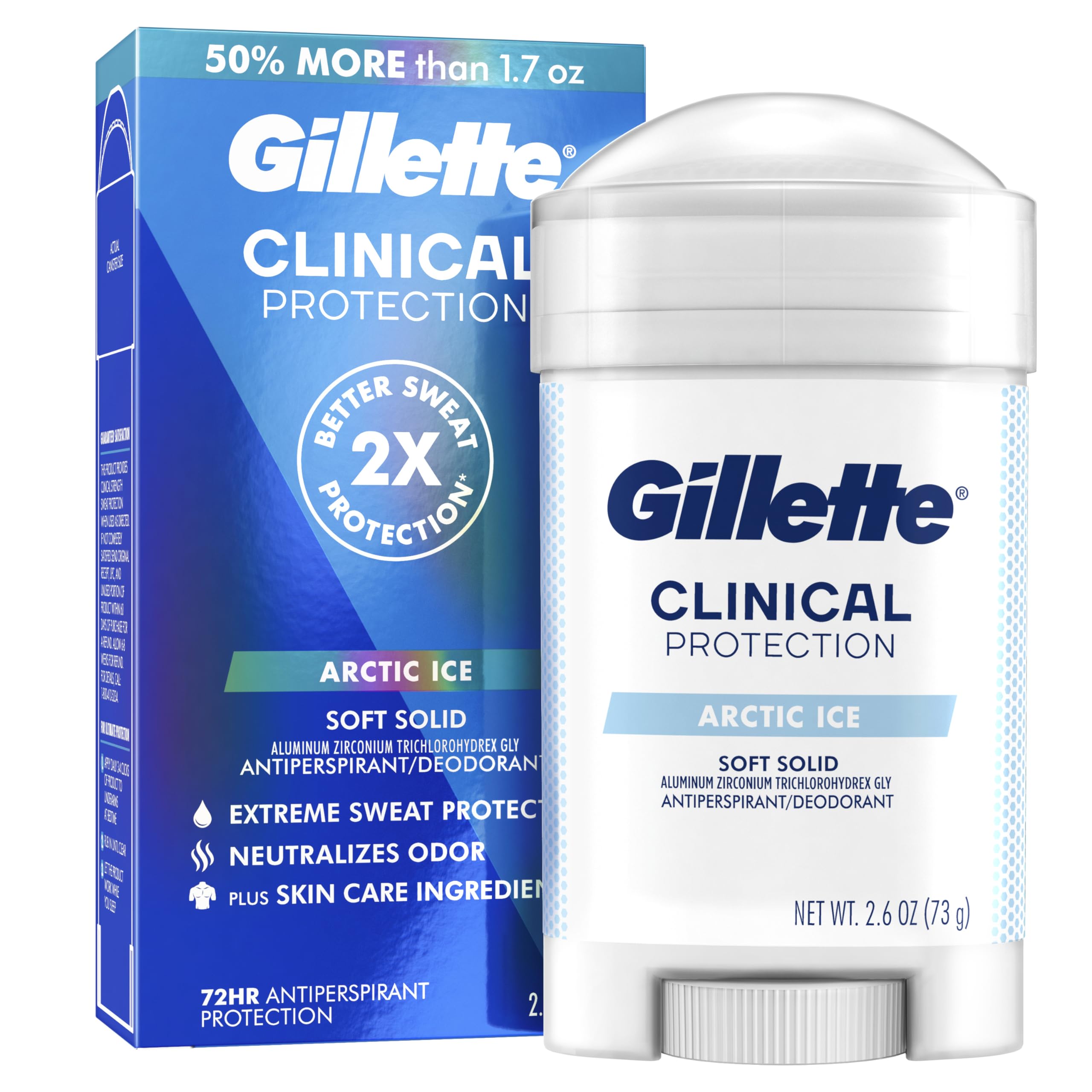 Foto 2 pulgar | Antitranspirante y Desodorante Gillette Clinical Arctic Ice 75 ml Protección Clínica por 72 Horas - Venta Internacional