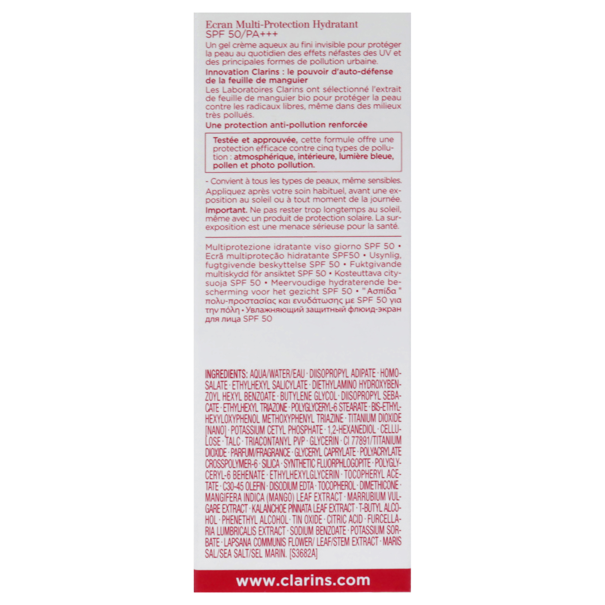 Foto 7 | Mascarilla Facial Clarins Uv Plus Antipolución Spf 50 Pa+ Unisex - Venta Internacional.