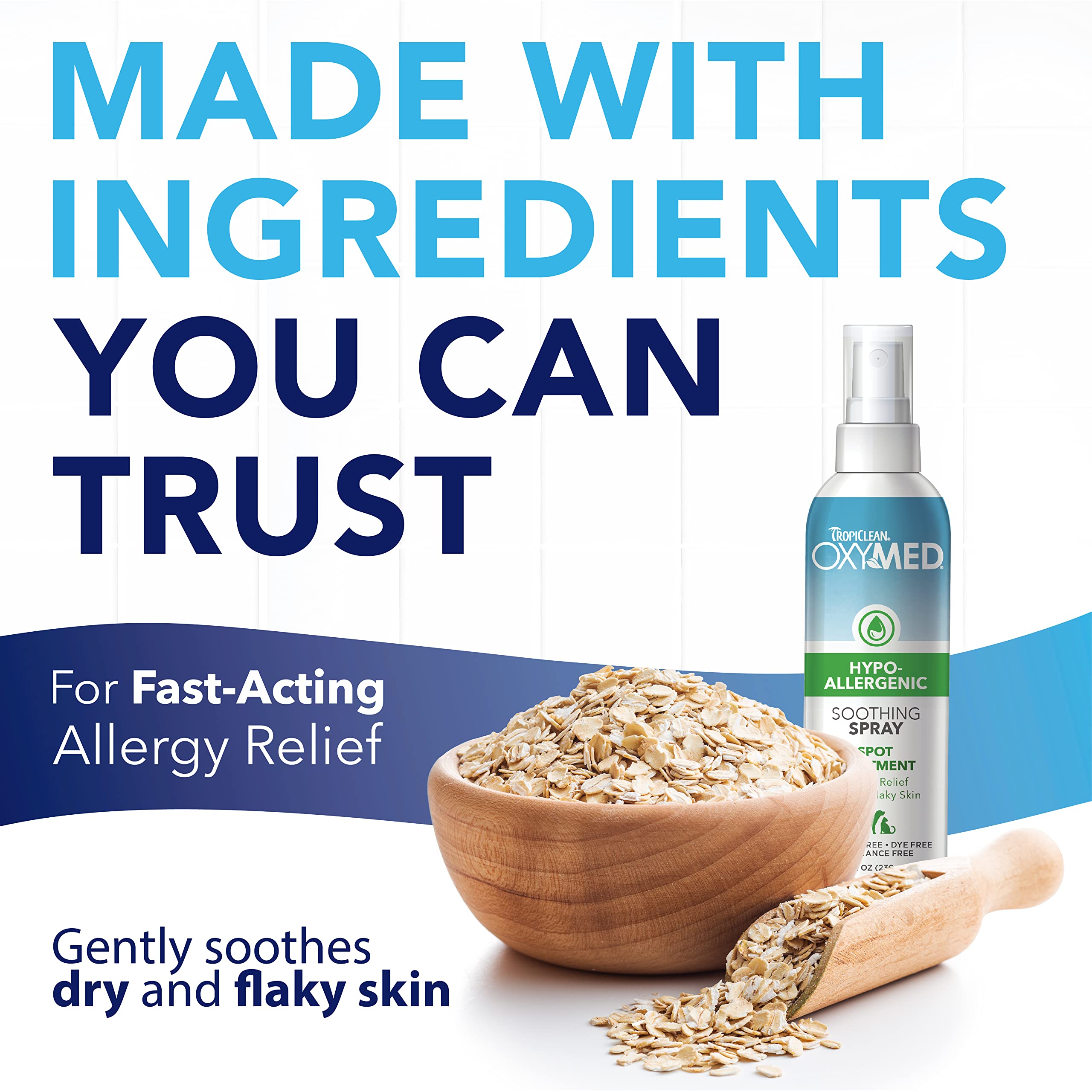 Foto 3 | Spray Hipoalergénico Tropiclean Oxymed Para Aliviar La Comezón, 240 Ml - Venta Internacional.