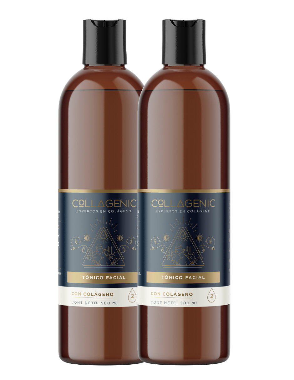 Tonico Facial 500ml Colágeno Vitamina C, E Niacinamida Rosas