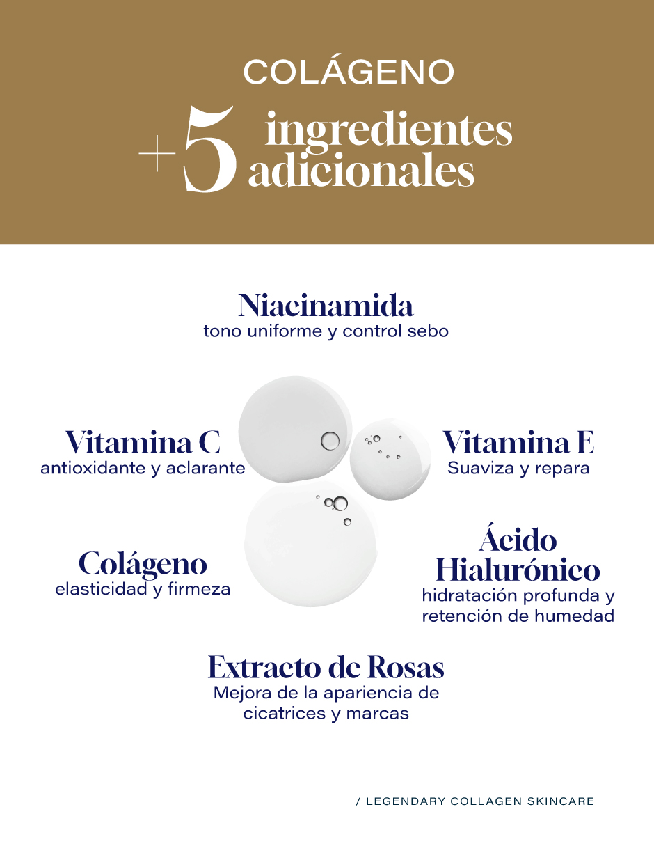 Foto 4 pulgar | Tonico Facial 500ml Colágeno Vitamina C, E Niacinamida Rosas