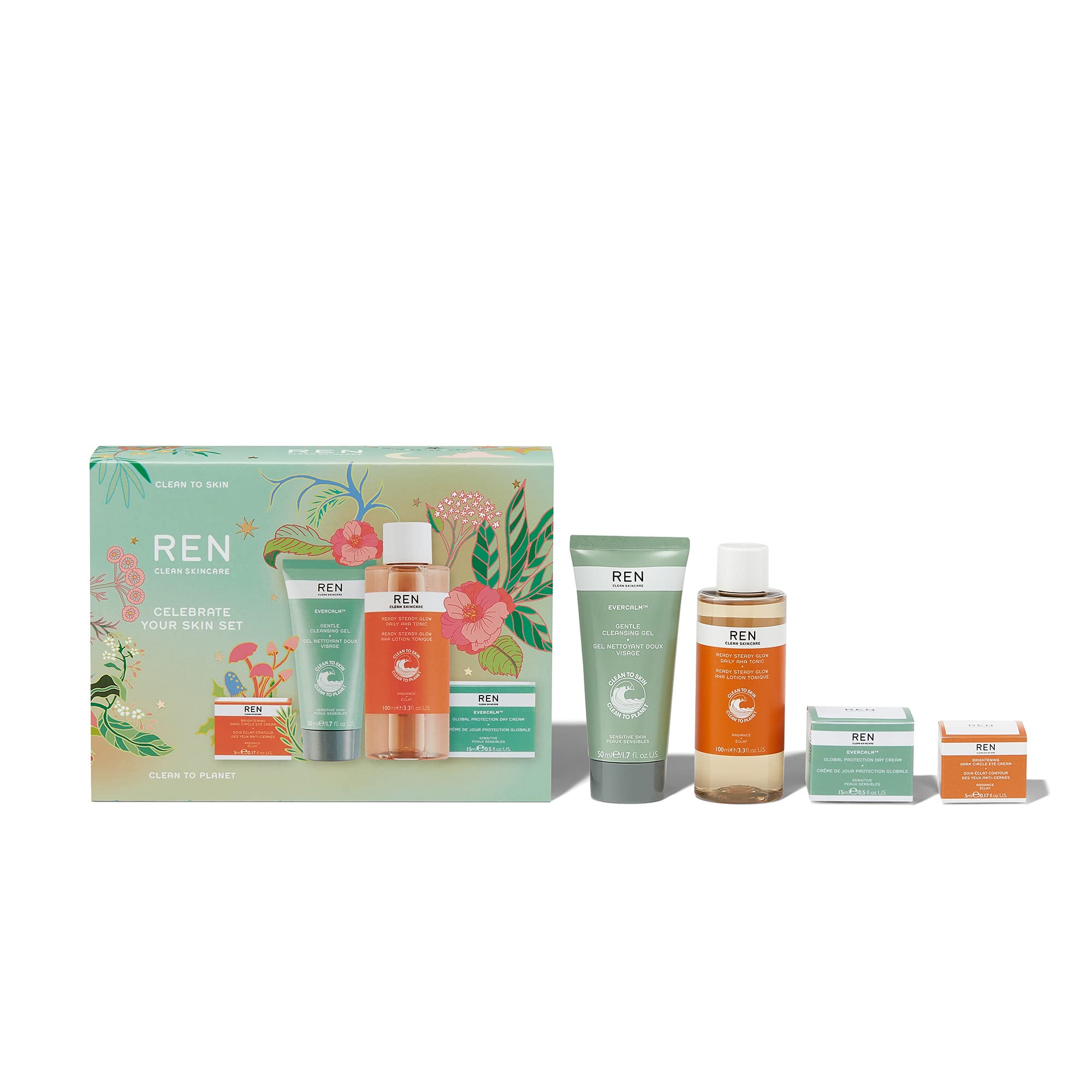 Foto 2 pulgar | Set De Regalo Para El Cuidado De La Piel Ren Clean Skincare Celebra Tu Piel - Venta Internacional.