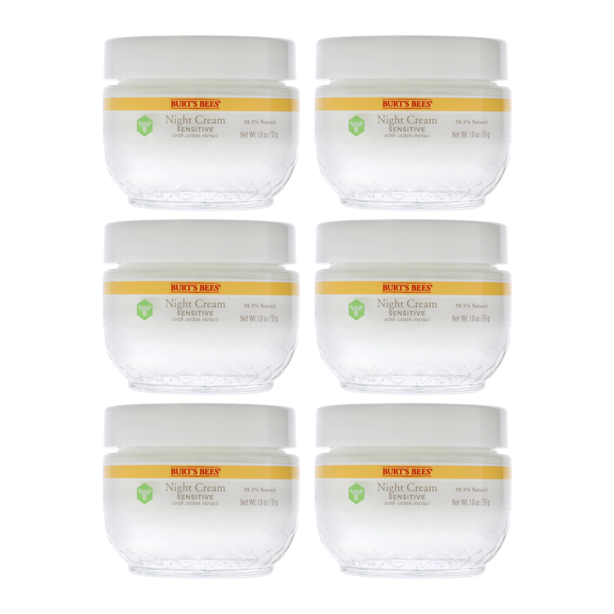 Foto 2 | Crema De Noche Burts Bees Sensitive, Unisex, 53 Ml, Paquete De 6 - Venta Internacional.