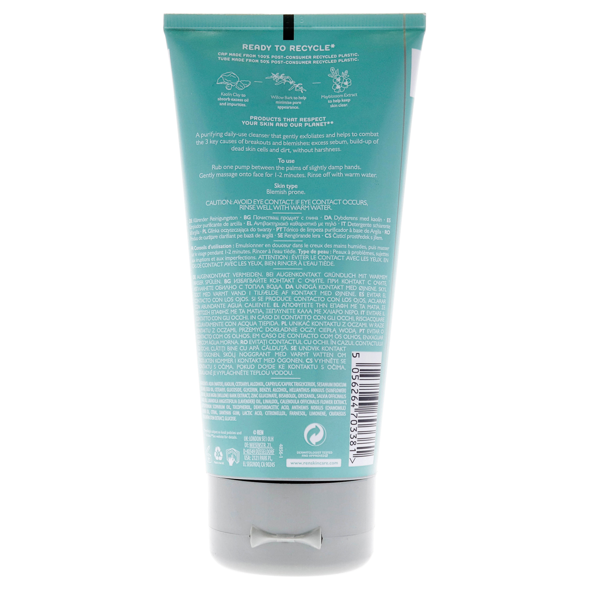 Foto 3 pulgar | Limpiador Ren Clearcalm 3 Clay 150 Ml - Venta Internacional.