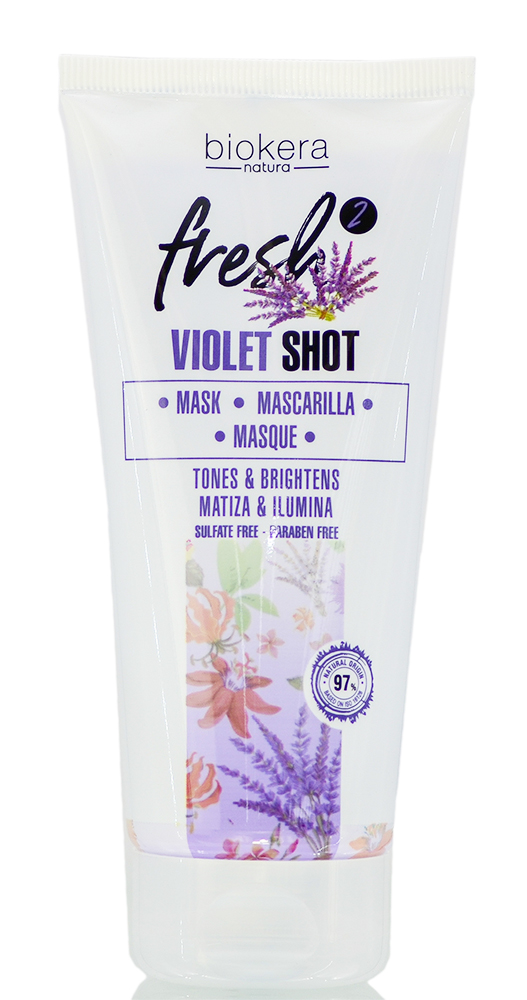 Foto 2 pulgar | Mascarilla Salerm Biokera Natura Fresh Violet Shot 200 Ml - Venta Internacional.