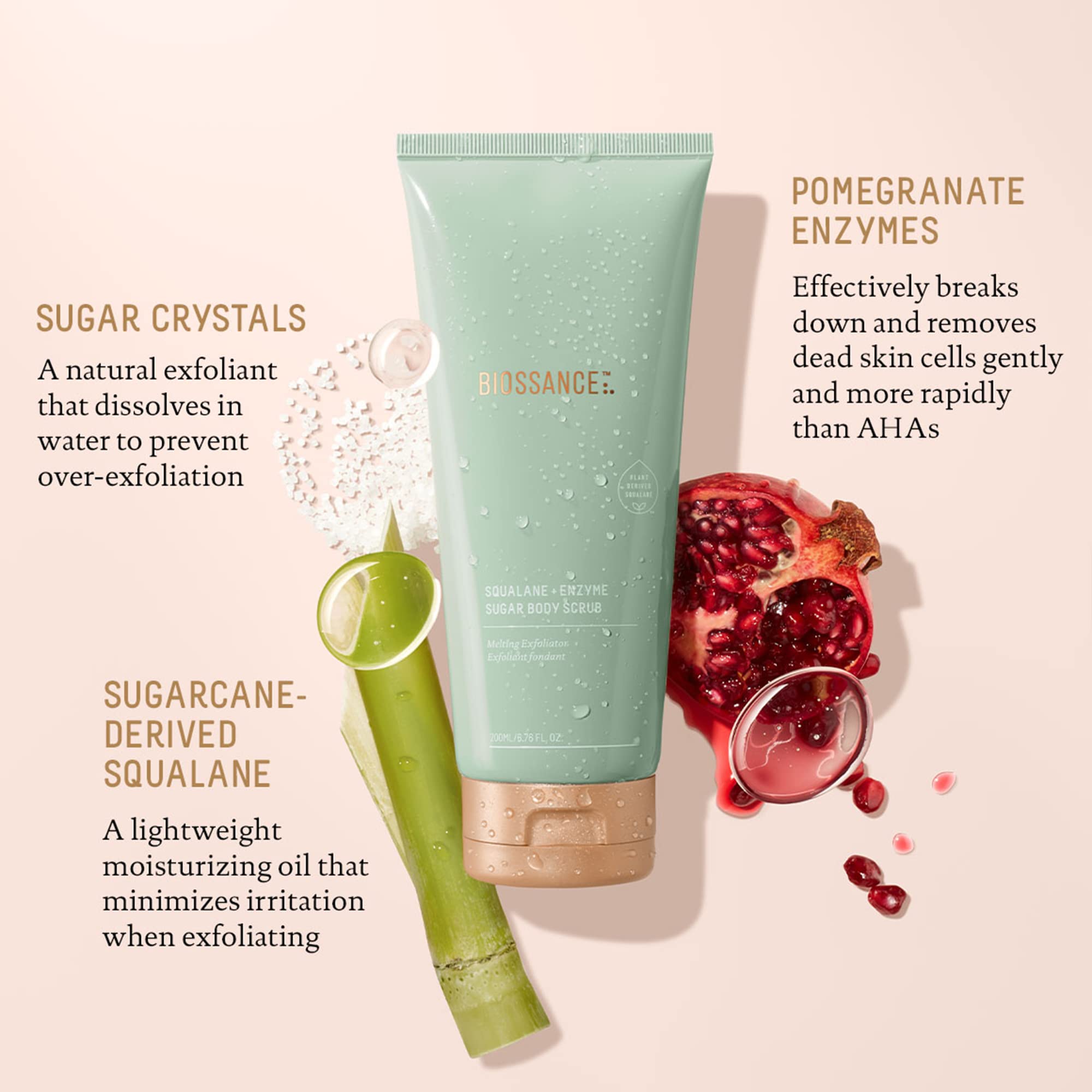 Foto 5 pulgar | Exfoliante Corporal Biossance Squalane + Azúcar Enzimático 200 Ml - Venta Internacional.
