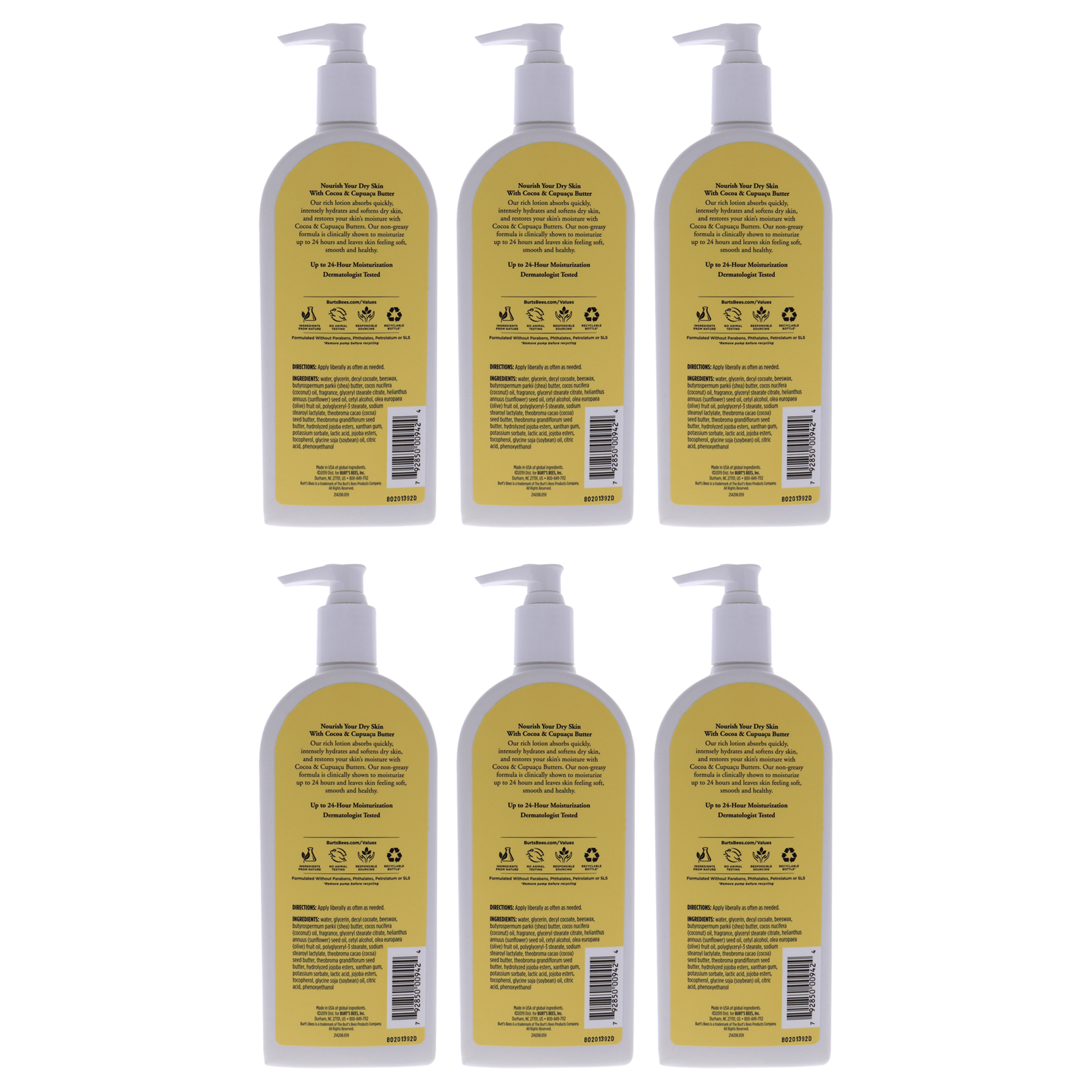 Foto 2 | Loción Corporal Burts Bees Manteca de Cacao 6 Piezas-Venta Internacional
