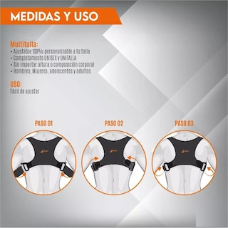 Foto 3 | Corrector Postura Espalda Para Hombre Y Mujer Faja Ajustable Eo Safe Imports Esi-17866 Negro