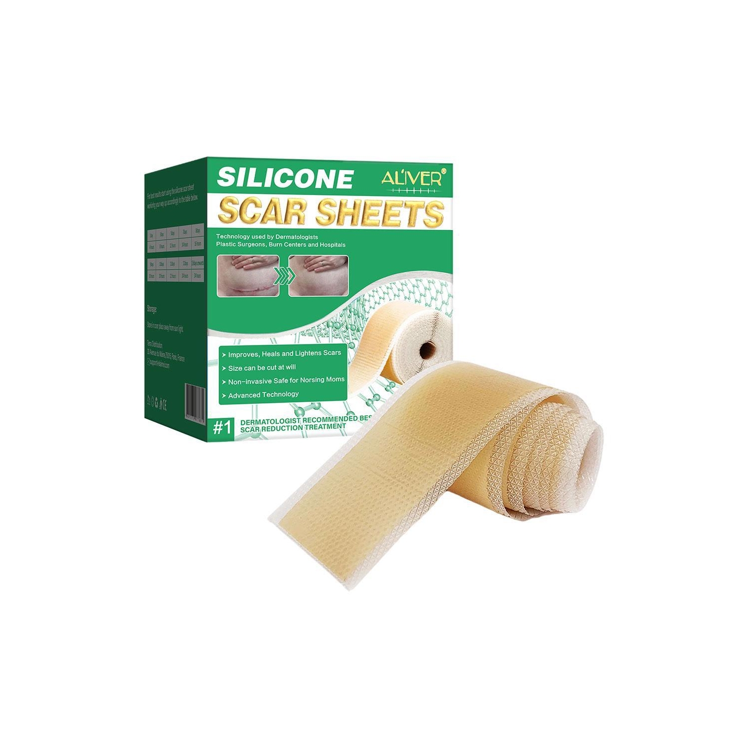 Foto 2 pulgar | Rollo de Silicona para Cicatriz de Cesárea Aliver 1,5 m - Venta Internacional