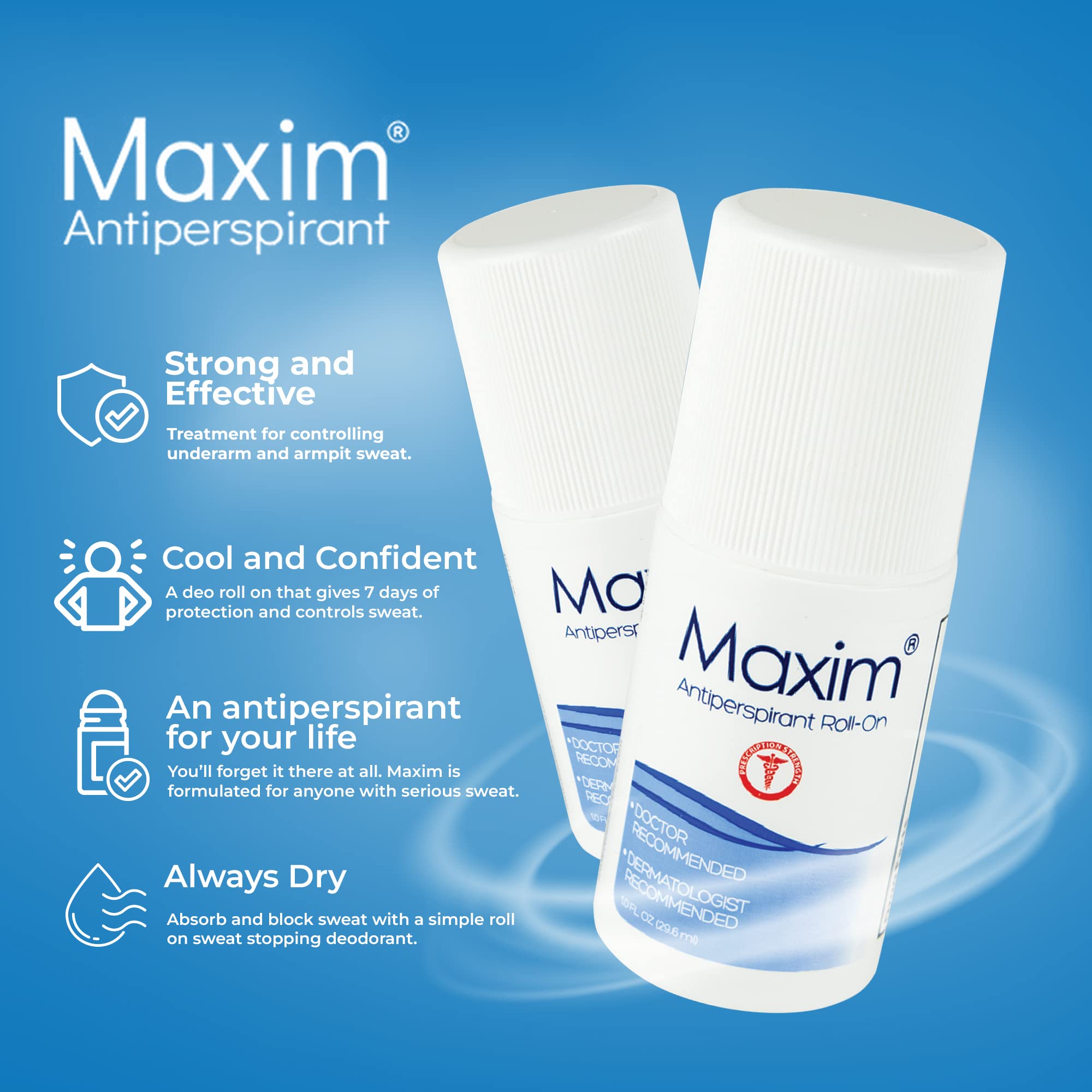 Foto 4 pulgar | Antitranspirante Maxim Clinical Strength para la Hiperhidrosis - Venta Internacional