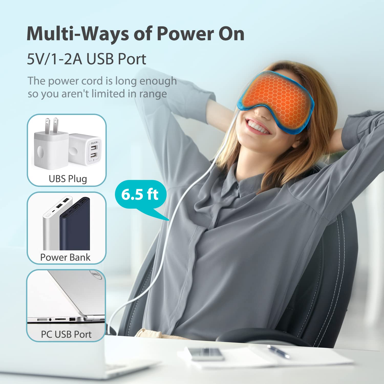 Foto 4 | Mascarilla Térmica Ezona Usb Electric Para Ojos Secos, Migraña - Venta Internacional.