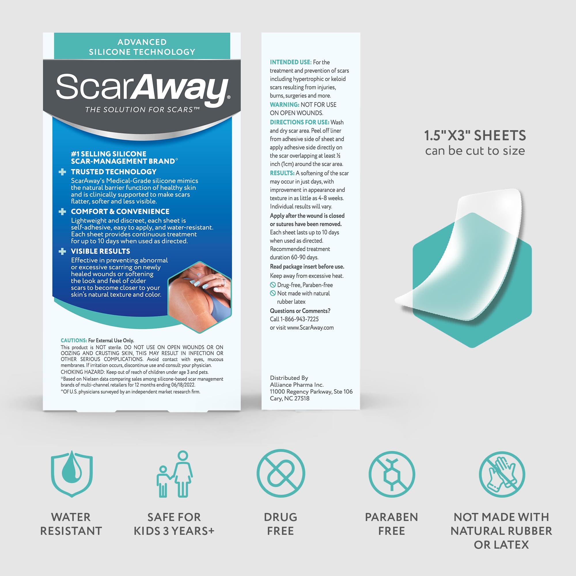 Foto 7 | Láminas De Silicona Para Tratamiento De Cicatrices Scaraway Advanced X6 - Venta Internacional.