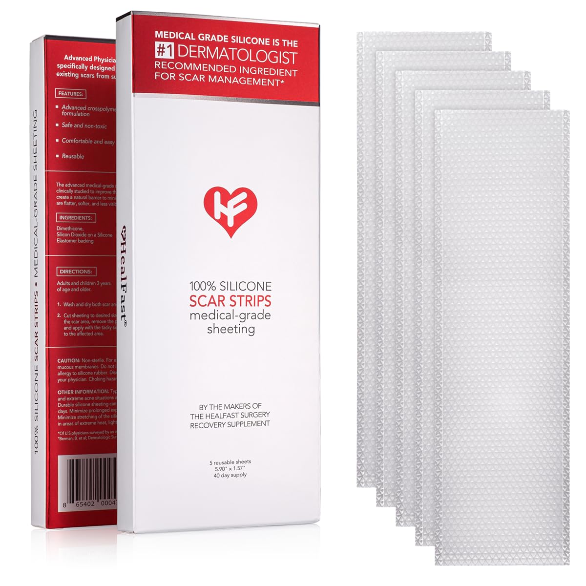 Foto 2 pulgar | Láminas De Silicona Para Cicatrices Healfast De Grado Médico Avanzado (5 Hojas) - Venta Internacional.