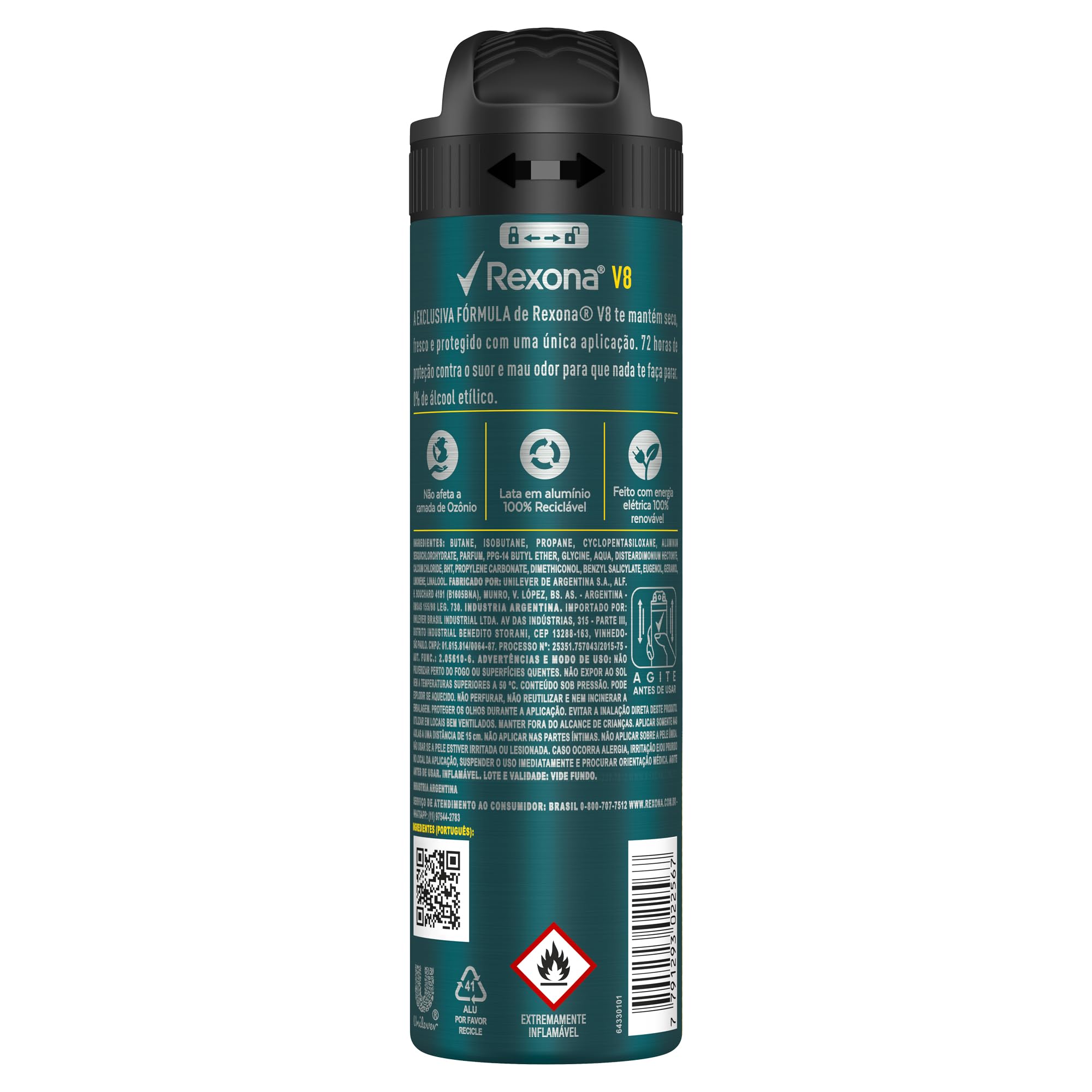 Foto 4 pulgar | Desodorante en Aerosol Rexona V8 para Hombre 150 Ml x3 - Venta Internacional