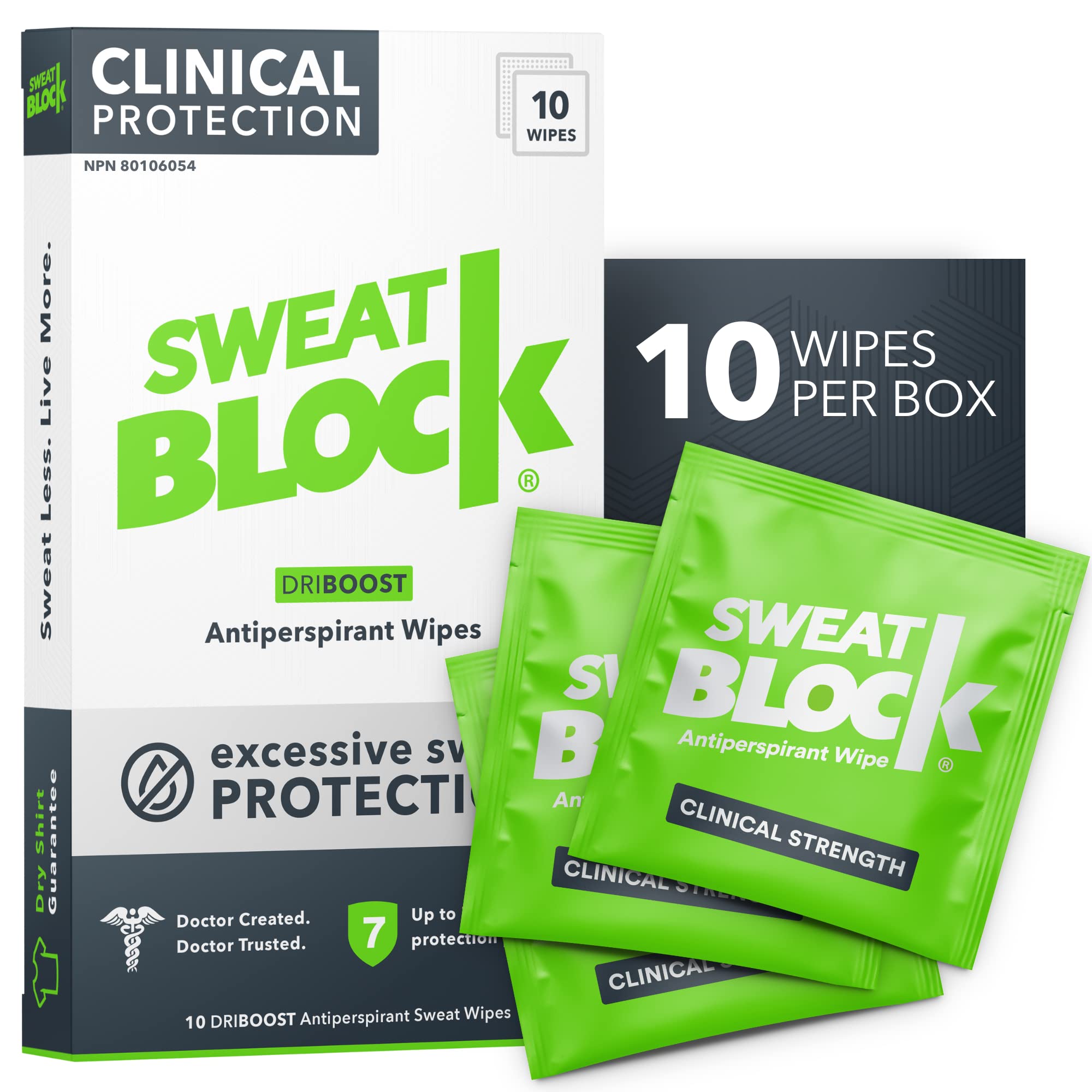 Foto 2 pulgar | Toallitas Antitranspirantes Sweatblock Max Clinical 10 Unidades - Venta Internacional
