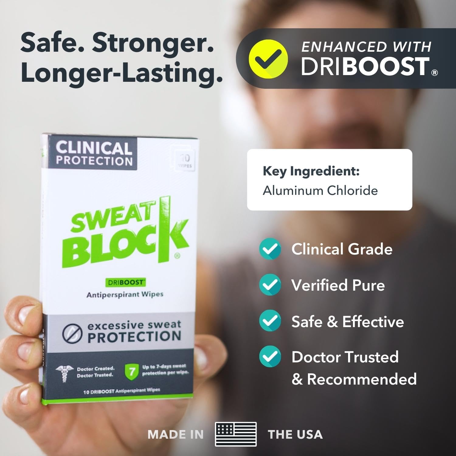 Foto 6 pulgar | Toallitas Antitranspirantes Sweatblock Max Clinical 10 Unidades - Venta Internacional