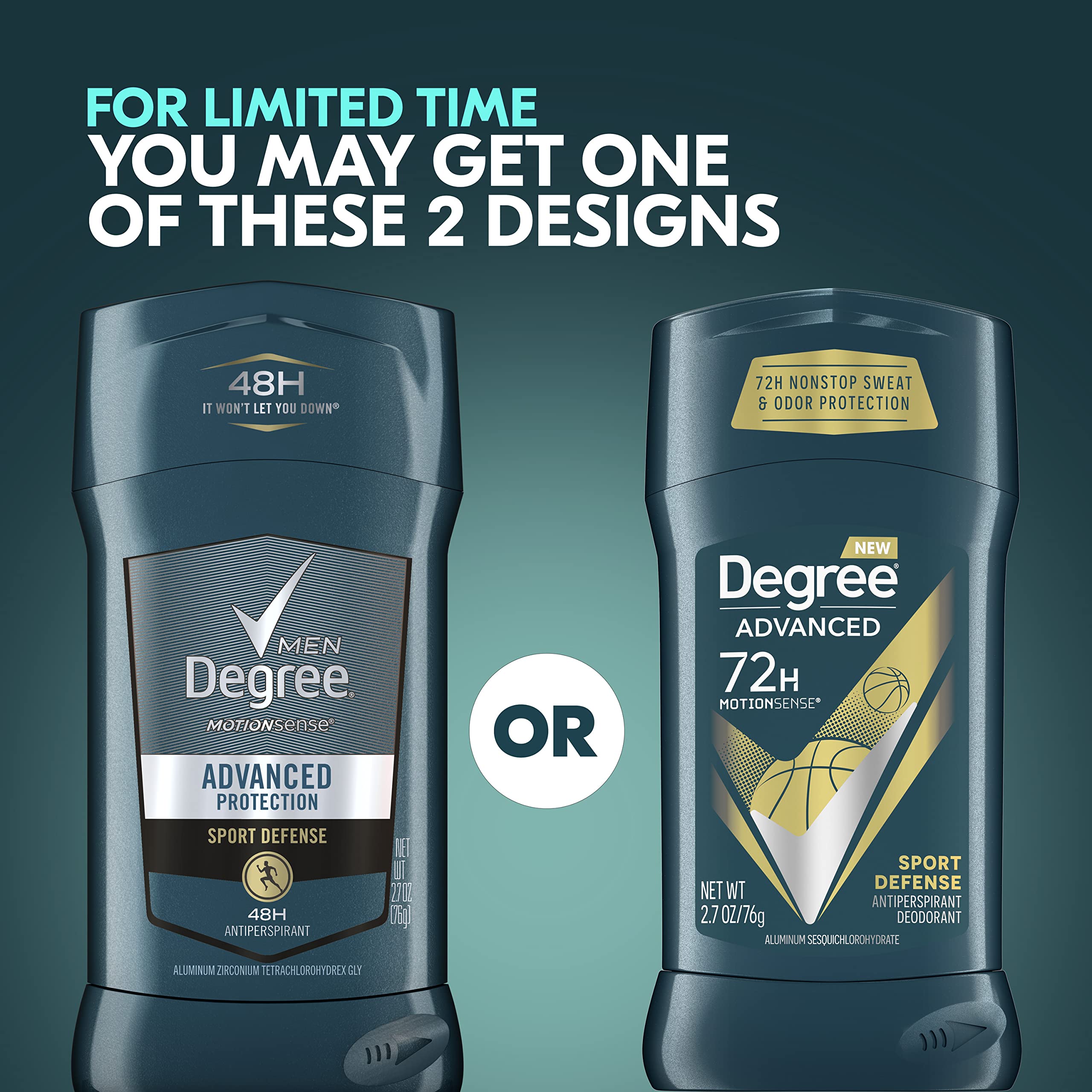 Foto 2 | Desodorante Antitranspirante Degree Men Sport Defense, 80 Ml, Paquete De 4 - Venta Internacional.