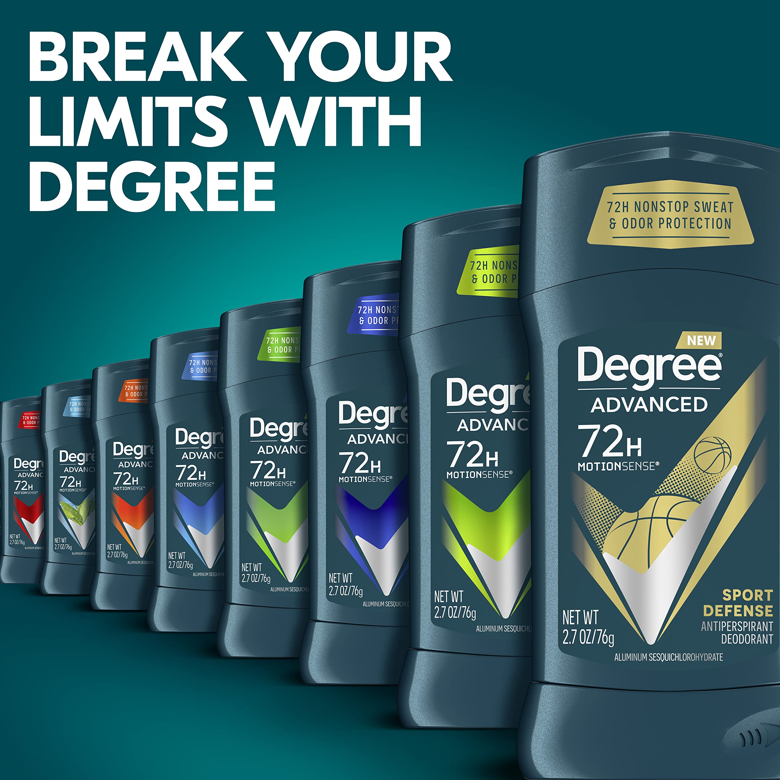 Foto 4 pulgar | Desodorante Antitranspirante Degree Men Sport Defense, 80 Ml, Paquete De 4 - Venta Internacional.