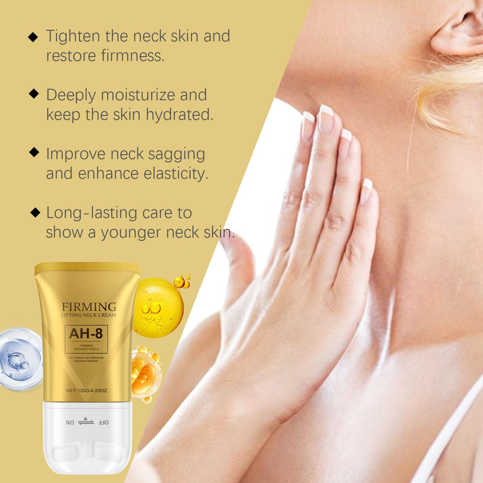 Foto 5 pulgar | Crema Reafirmante Para Cuello Ah-8 Para Piel Espeluznante Con Hexapéptido (3 Unidades) - Venta Internacional.