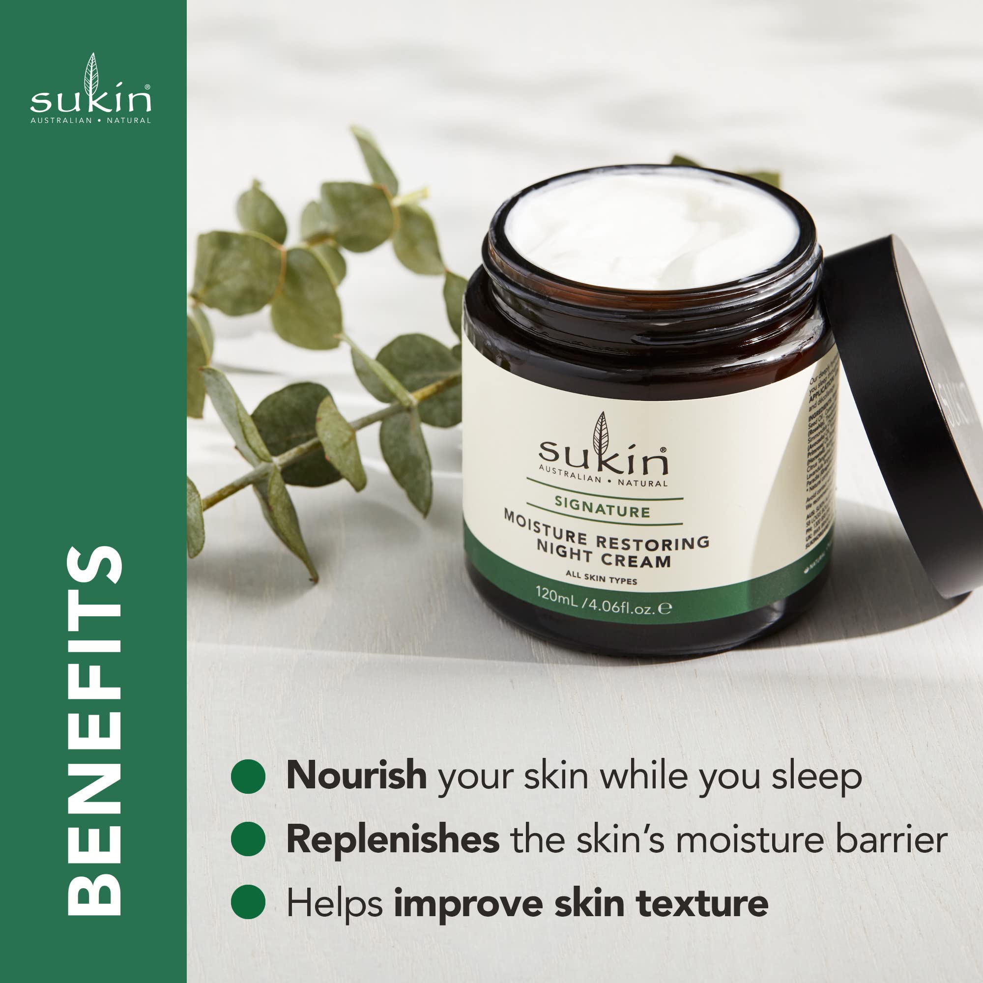 Foto 3 pulgar | Crema De Noche Sukin Organics, Restauradora De Humedad, 120 Ml - Venta Internacional.