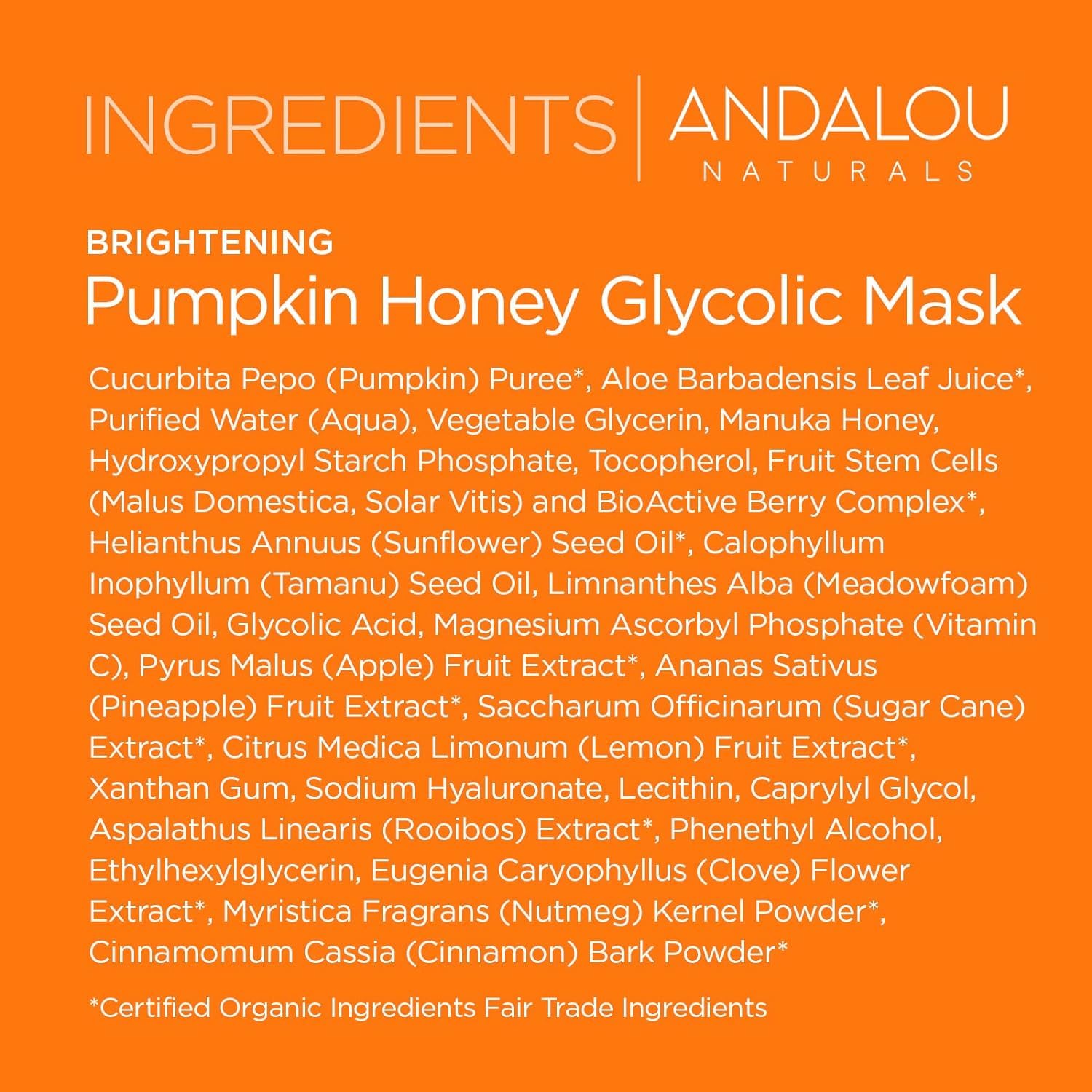Foto 7 pulgar | Mascarilla Facial Andalou Naturals Pumpkin Honey Glicólico 50 Ml - Venta Internacional.