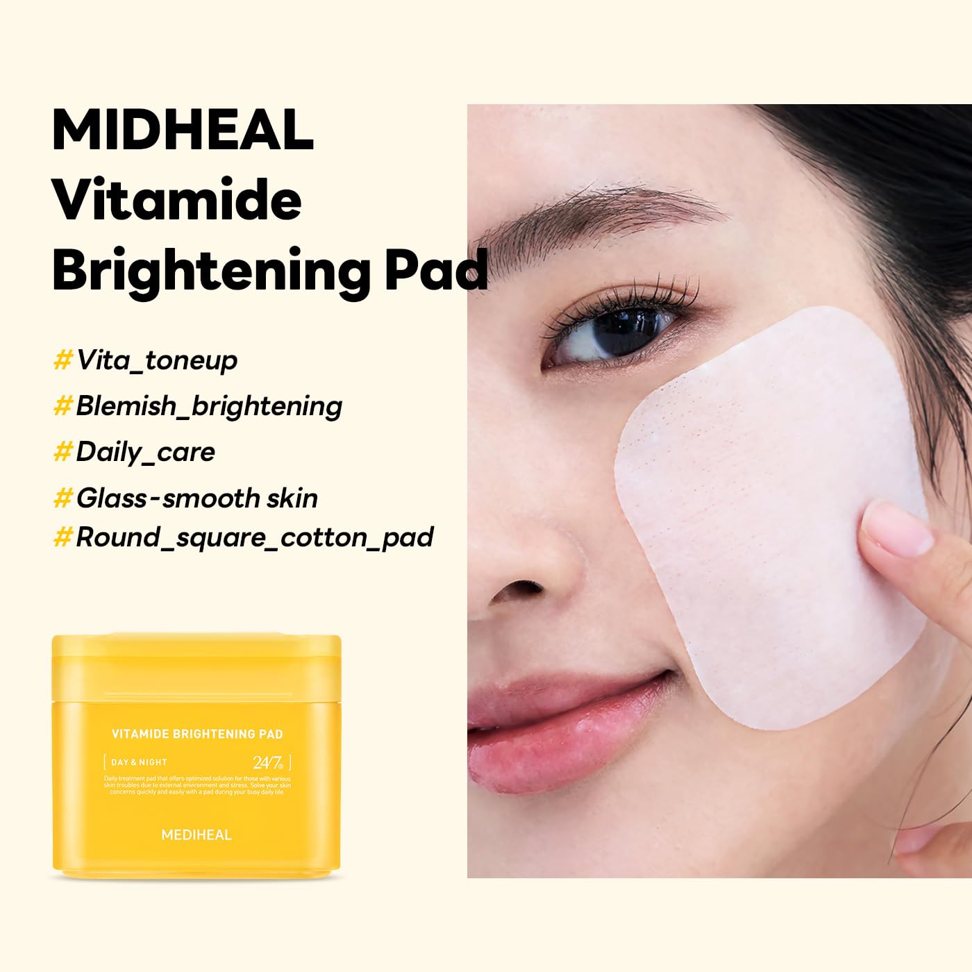 Foto 7 pulgar | Almohadillas De Tóner Mediheal Vitamide Brightening 100 Pastillas Veganas - Venta Internacional.