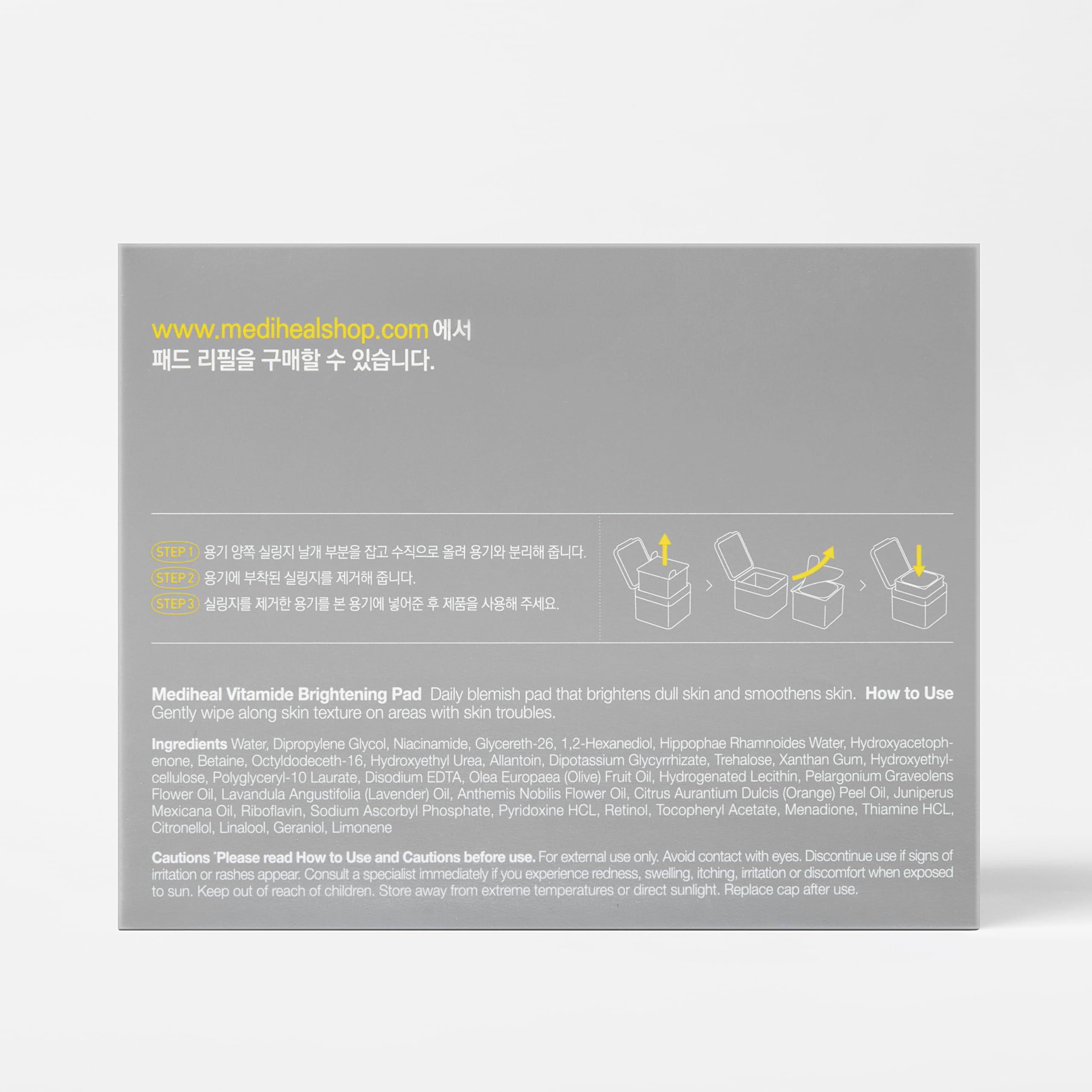 Foto 7 | Almohadillas De Tóner Mediheal Vitamide Brightening 100 Pastillas Veganas - Venta Internacional.