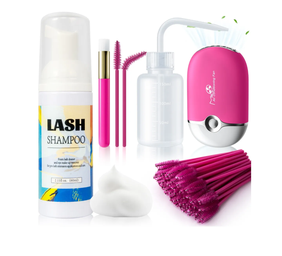 Foto 2 pulgar | Kit Shampoo Espuma Para Pestañas Y Brocha Para Extensiones