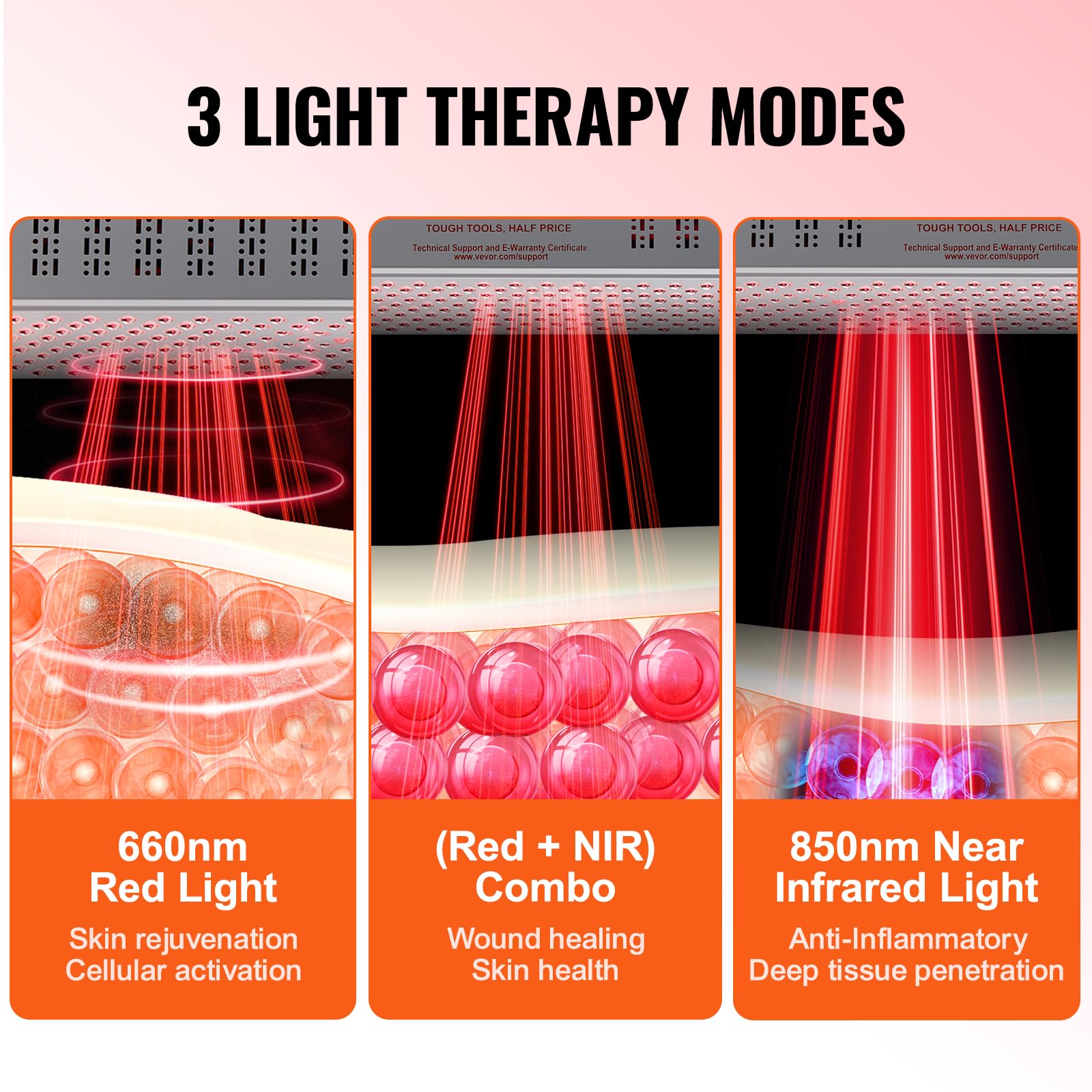 Foto 6 pulgar | Panel De Terapia De Luz Roja Vevor 80w Para Body Face 60 Led - Venta Internacional.
