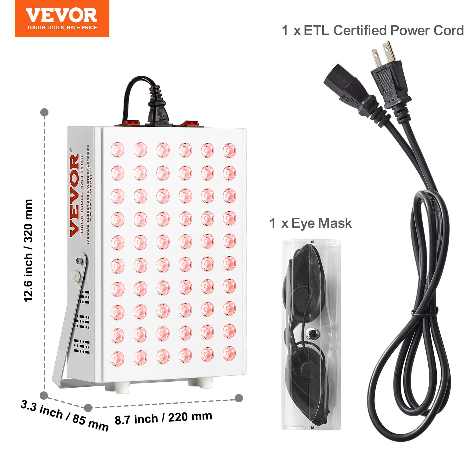 Foto 8 pulgar | Panel De Terapia De Luz Roja Vevor 80w Para Body Face 60 Led - Venta Internacional.