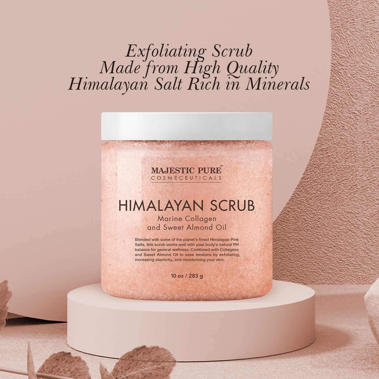 Foto 3 pulgar | Exfoliante Corporal Majestic Pure De Sal Rosa Del Himalaya Con Colágeno, 300 Ml - Venta Internacional.